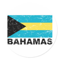 Bahamas Vintage Flag Stickers