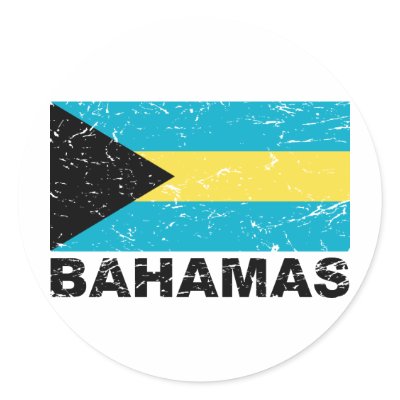 Bahamas Vintage Flag Stickers by allworldtees