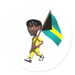 Bahamian Boy Round Stickers