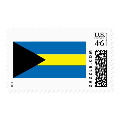 Bahamian Flag Postage Stamp by worldflagtshirts