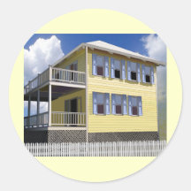 Bahamian House Round Stickers