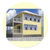 Bahamian House Round Stickers