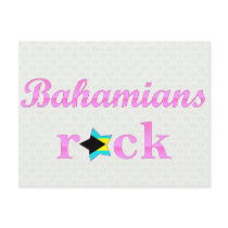 Bahamians Rock - Cute Pink Postcard