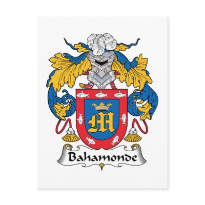 Bahamonde Family Crest Postcard by coatsofarms