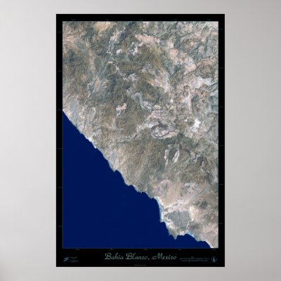 Bahia Blanco,  Baja California satellite poster by satprints