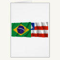 Bandeiras de ondulação de Baía & de Brasil cartões