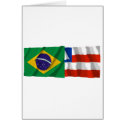 Bahia & Brazil Waving Flags cards