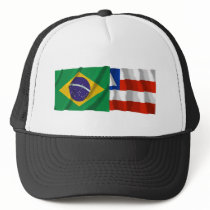 Bahia & Brazil Waving Flags hats by Vexillophile Bahia & Brazil Waving Flags hats