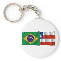 Bahia & Brazil Waving Flags Key Chain