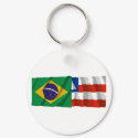 Bahia & Brazil Waving Flags keychains