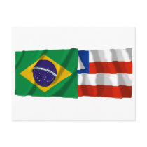 Bahia & Brazil Waving Flags postcards by Vexillophile Bahia & Brazil Waving Flags postcards