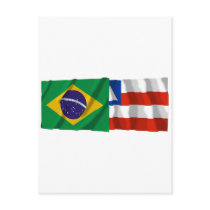 Bahia & Brazil Waving Flags Post Card