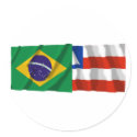 Bahia & Brazil Waving Flags stickers