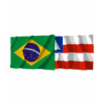 Bahia &amp; Brazil Waving Flags T Shirt