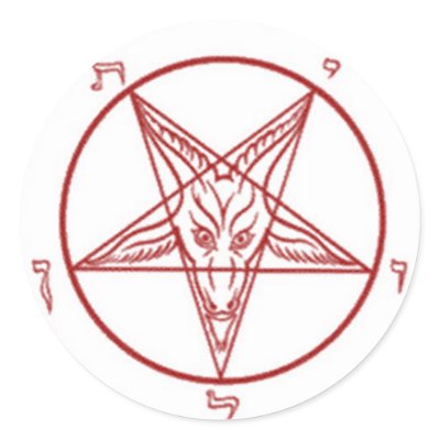 Bahpomet pentagram Round Stickers  by gothictoggs