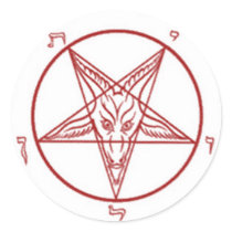 Bahpomet pentagram Round Stickers by gothictoggs Bahpomet pentagram Round Stickers