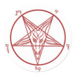 Bahpomet pentagram Round Stickers 