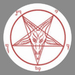 Bahpomet pentagram Round Stickers  stickers