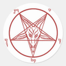 Bahpomet pentagram Round Stickers 