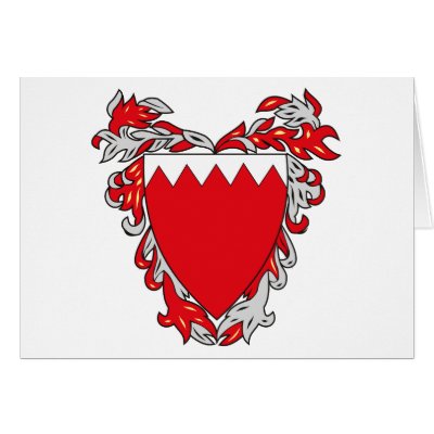 Bahrain Coat of Arms Greeting Cards by FlagTshirts
