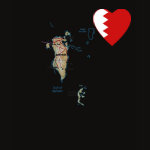 Bahrain Flag Heart Map Fitted AA T-Shirt