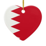 Bahrain Flag Heart Christmas Ornament