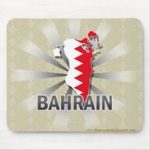 Bahrain Flag Map 2.0 Mouse Pads