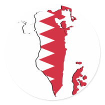 Bahrain Flag map BH Round Stickers
