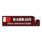 Bahrain Flag Map Text Bumper Sticker