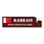 Bahrain Flag + Map Bumper Sticker