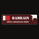 Bahrain Flag Map Text Bumper Sticker