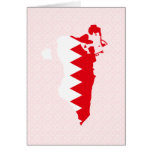 Bahrain Flag Map full size Greeting Cards