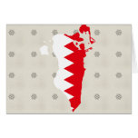 Bahrain Flag Map full size Greeting Card