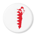 Bahrain Flag Map full size Refrigerator Magnet