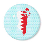 Bahrain Flag Map full size Fridge Magnet