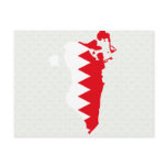Bahrain Flag Map full size postcards