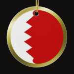 Bahrain Fisheye Flag Ornament