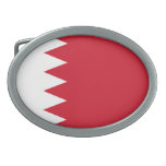 Bahrain Flag Oval Belt Buckles