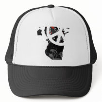 Bahrain Trendy Peace Sign with Bahraini map Trucker Hat