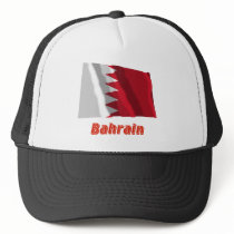 Bahrain Waving Flag with Name Mesh Hats
