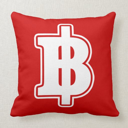 BAHT SIGN ฿ Thai Money Currency ฿ Pillow