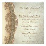 Baige vintage damask fine wedding invitations invitations