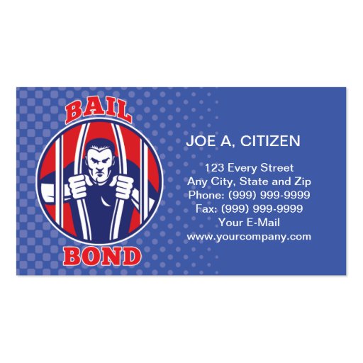 bail bonds busting prison business card