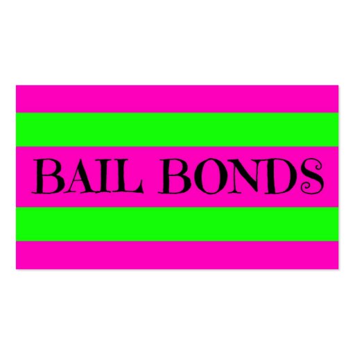 Bail Bonds Neon Colors Business Card Templates (front side)