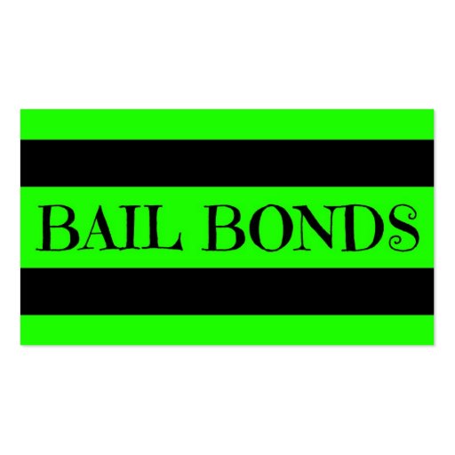 Bail Bonds Neon Green Business Card (front side)