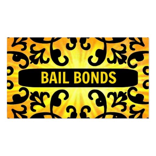 Bail Bonds Sunshine Damask Business Card (front side)