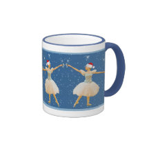 Bailarina del navidad con la taza de las castañuel