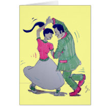 bailarines del oscilación tarjeton