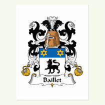 Baillet Family Crest Postcard
