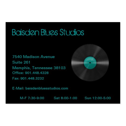 Baisden Blues Studio Business Card (front side)